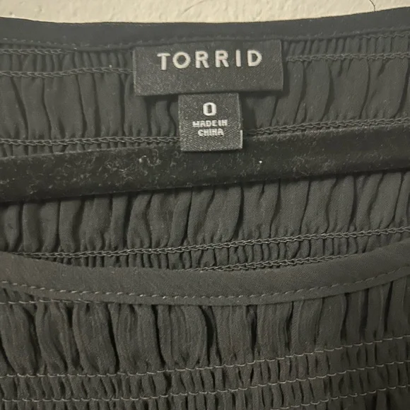 Torrid Black Smocked Peplum Blouse - Picture 6 of 7